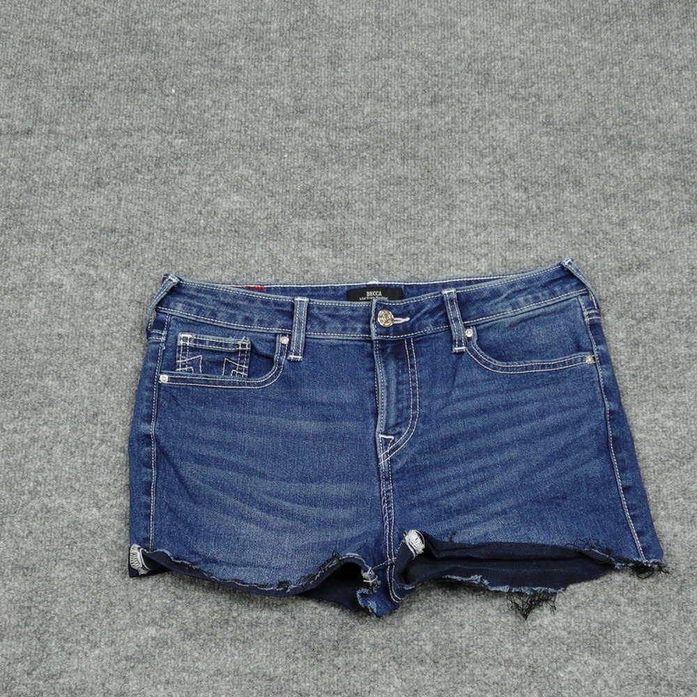 True Religion Shorts Women 29 Blue Becca Mid Rise Cut Off Denim Jeans